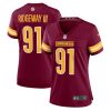 john ridgeway 91 washington commanders women game jersey burgundy