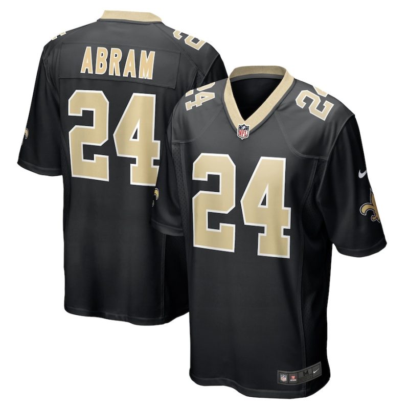 johnathan abram 24 new orleans saints men game jersey black