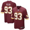 jonathan allen 93 washington commanders football team men game jersey burgundy