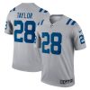 jonathan taylor 28 indianapolis colts men inverted legend jersey gray