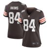 jordan akins 84 cleveland browns women team game jersey brown