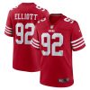 jordan elliott 92 san francisco 49ers team game men jersey scarlet