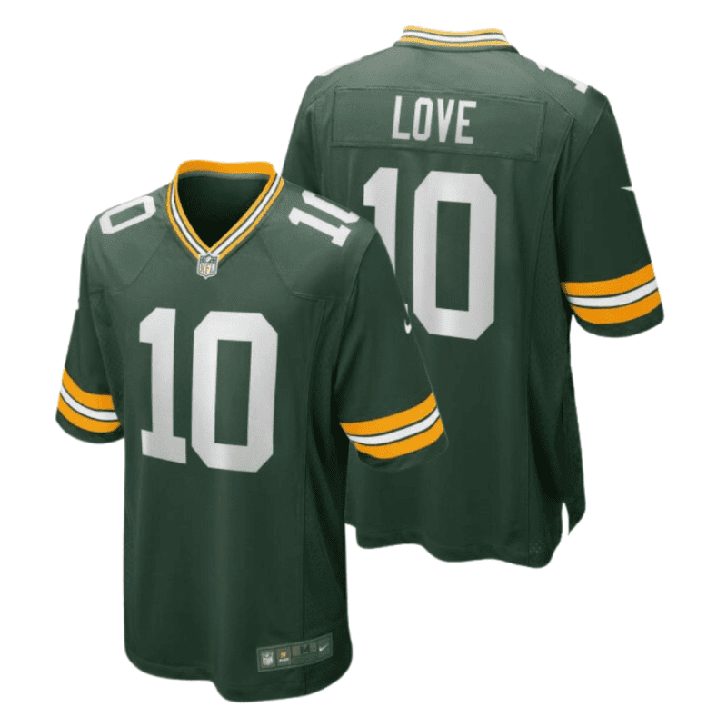 jordan love 10 green bay packers men home game jersey green