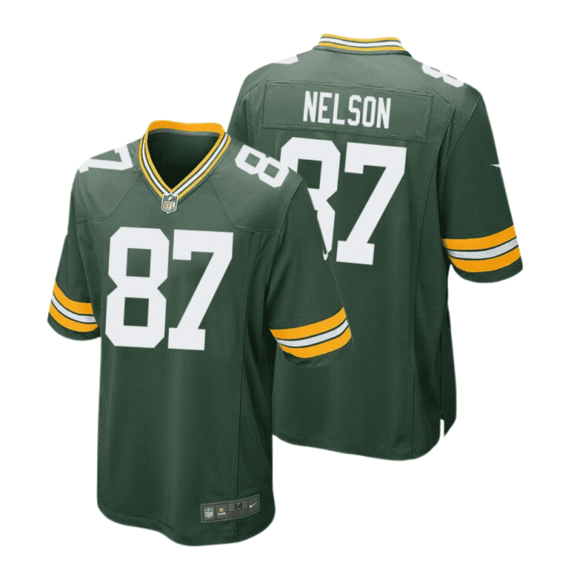 jordy nelson 87 green bay packers men home game jersey green