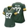 jordy nelson 87 green bay packers women home game jersey green