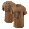 josh allen 17 buffalo bills 2023 salute to service men t shirt brown