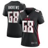 josh andrews 68 atlanta falcons game women jersey black