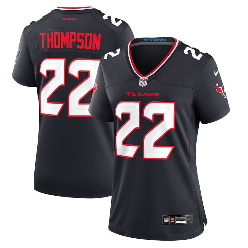 josh thompson 22 houston texans team game women jersey navy