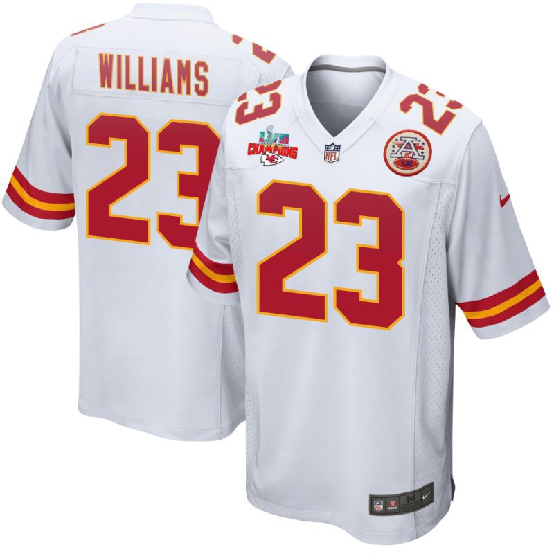 joshua williams 23 kansas city chiefs super bowl lvii champions 3 stars men game jersey white