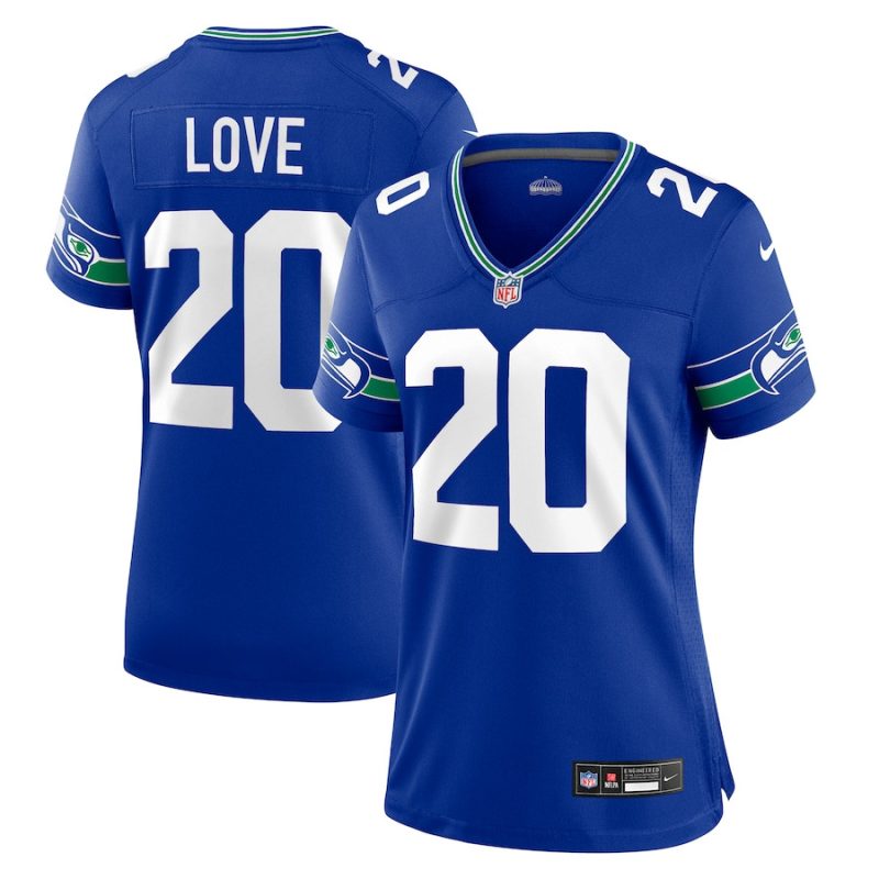 julian love 20 seattle seahawks women throwback retired game jersey royal