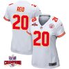 justin reid 20 kansas city chiefs super bowl lviii champions 4 stars patch game women jersey white