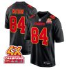 justin watson 84 kansas city chiefs super bowl lviii champions 4x fashion game men jersey carbon black