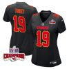 kadarius toney 19 kansas city chiefs super bowl lviii champions 4 stars patch fashion game women jersey carbon black