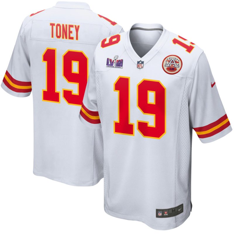 kadarius toney 19 kansas city chiefs super bowl lviii patch game men jersey white