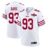 kalia davis 93 san francisco 49ers nfc champions patch game men jersey white