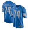 kayode awosika 74 detroit lions mens home game jersey blue