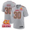 keaontay ingram 30 kansas city chiefs super bowl lviii champions 4x atmosphere fashion game men jersey gray