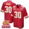 keaontay ingram 30 kansas city chiefs super bowl lviii champions 4x game men jersey red