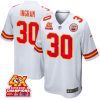 keaontay ingram 30 kansas city chiefs super bowl lviii champions 4x game men jersey white