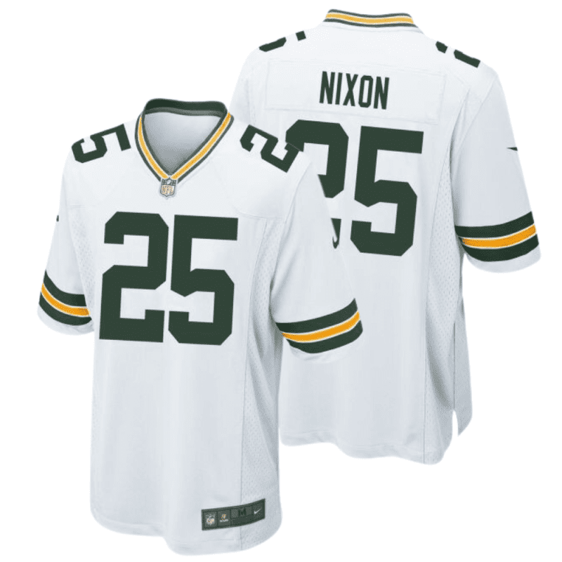 keisean nixon 25 green bay packers men away game jersey white