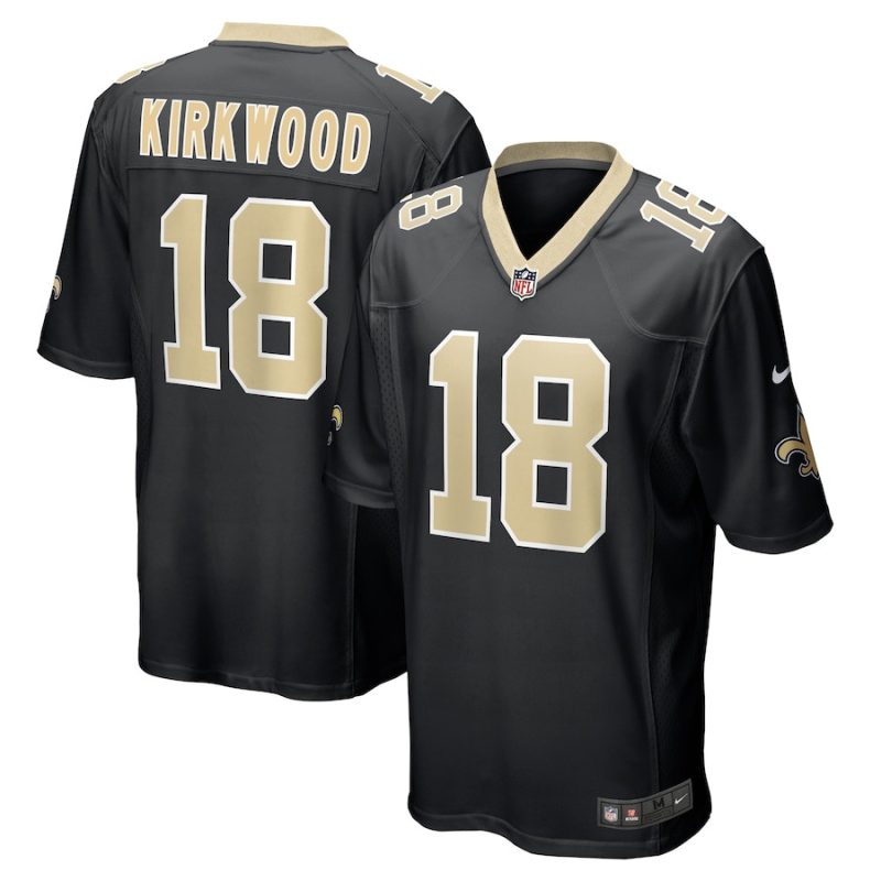 keith kirkwood 18 new orleans saints men team game jersey black