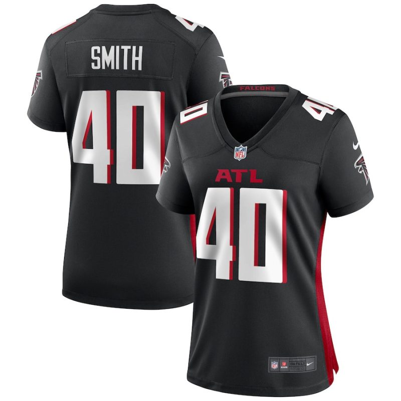 keith smith 40 atlanta falcons womens game jersey black