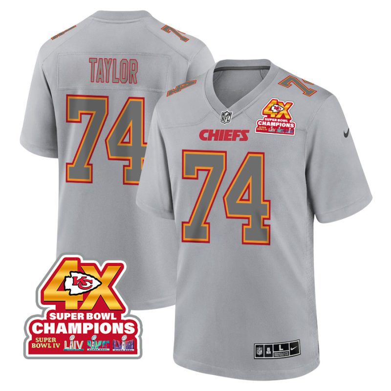 keith taylor 39 kansas city chiefs super bowl lviii champions 4x atmosphere fashion game men jersey gray