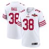 kemon hall 38 san francisco 49ers nfc champions patch game men jersey white