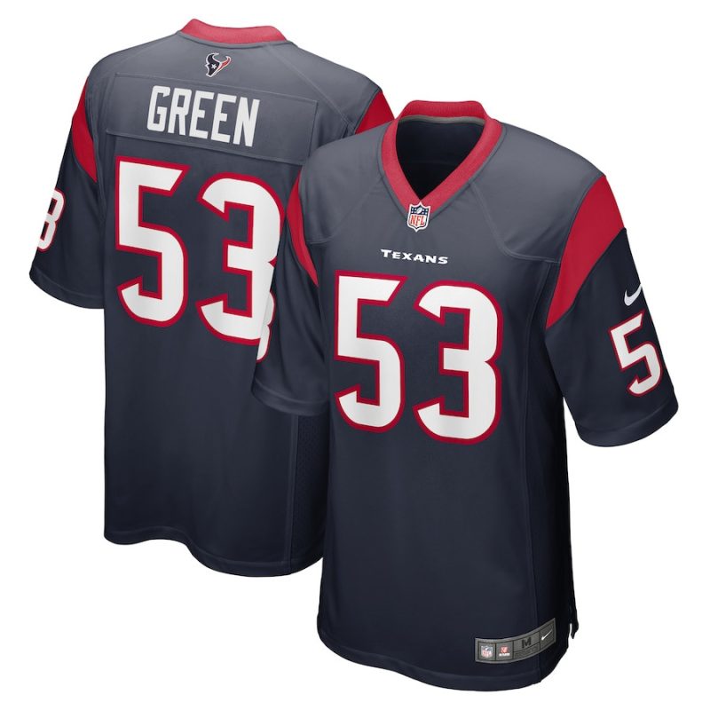 kendrick green 53 houston texans men team game jersey navy