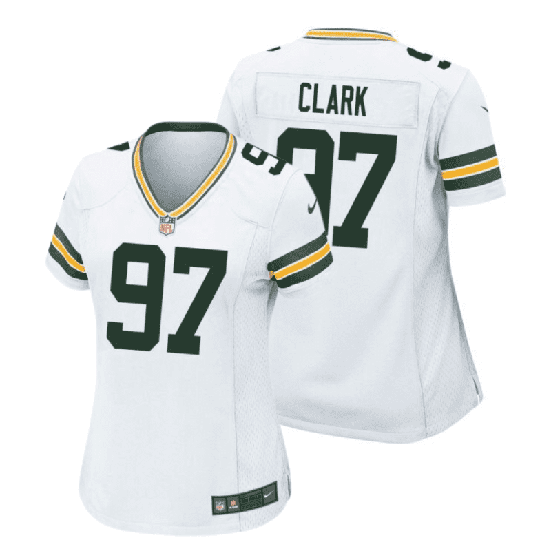 kenny clark 97 green bay packers women away game jersey white