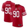 kevin givens 90 san francisco 49ers nfc champions patch game men jersey scarlet