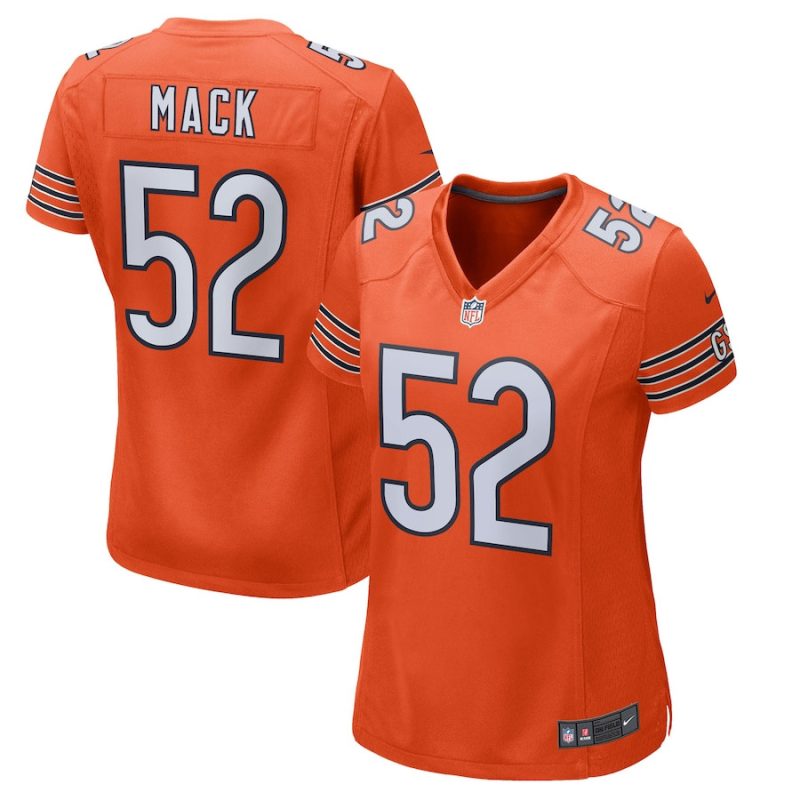 khalil mack 52 new york giants women game jersey orange