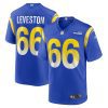 kt leveston 66 los angeles rams team game men jersey royal