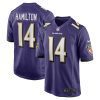 kyle hamilton 14 baltimore ravens men game jersey purple