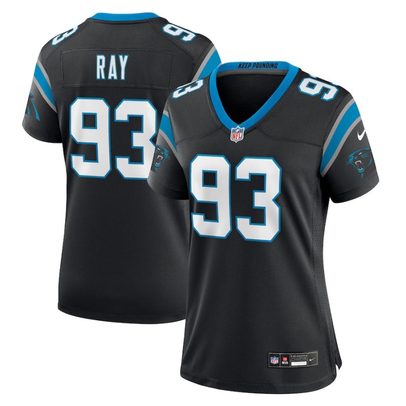 labryan ray 93 carolina panthers womens team game jersey black