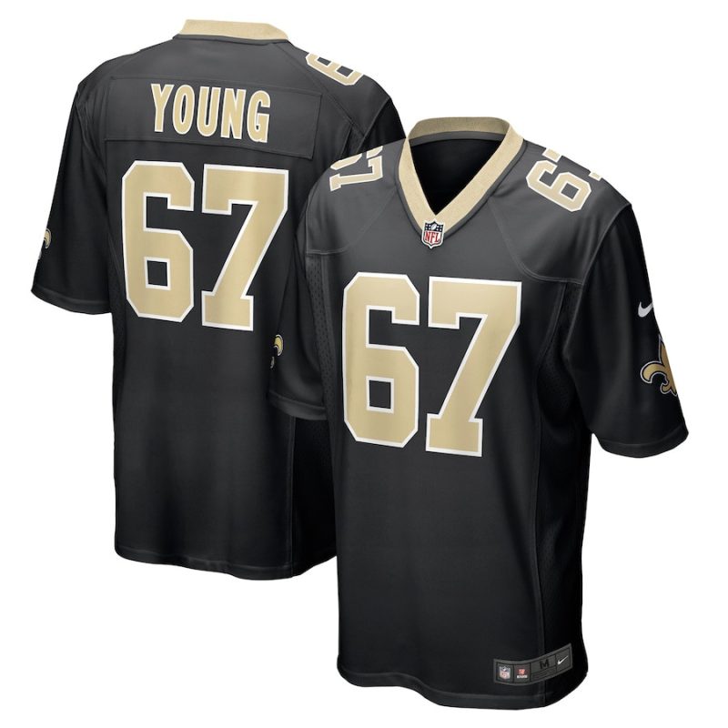 landon young 67 new orleans saints mens game jersey black