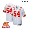 leo chenal 54 kansas city chiefs super bowl lviii champions 4x game youth jersey white