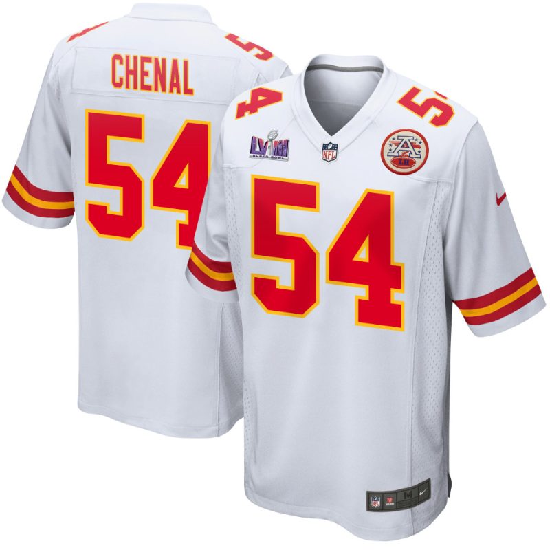 leo chenal 54 kansas city chiefs super bowl lviii patch game men jersey white