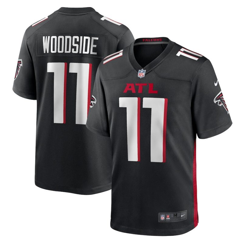 logan woodside 11 atlanta falcons mens team game jersey black