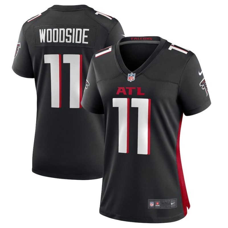 logan woodside 11 atlanta falcons womens team game jersey black