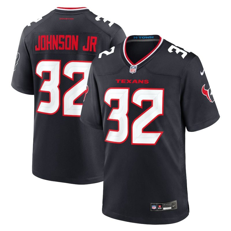 lonnie johnson jr 32 houston texans team game men jersey navy