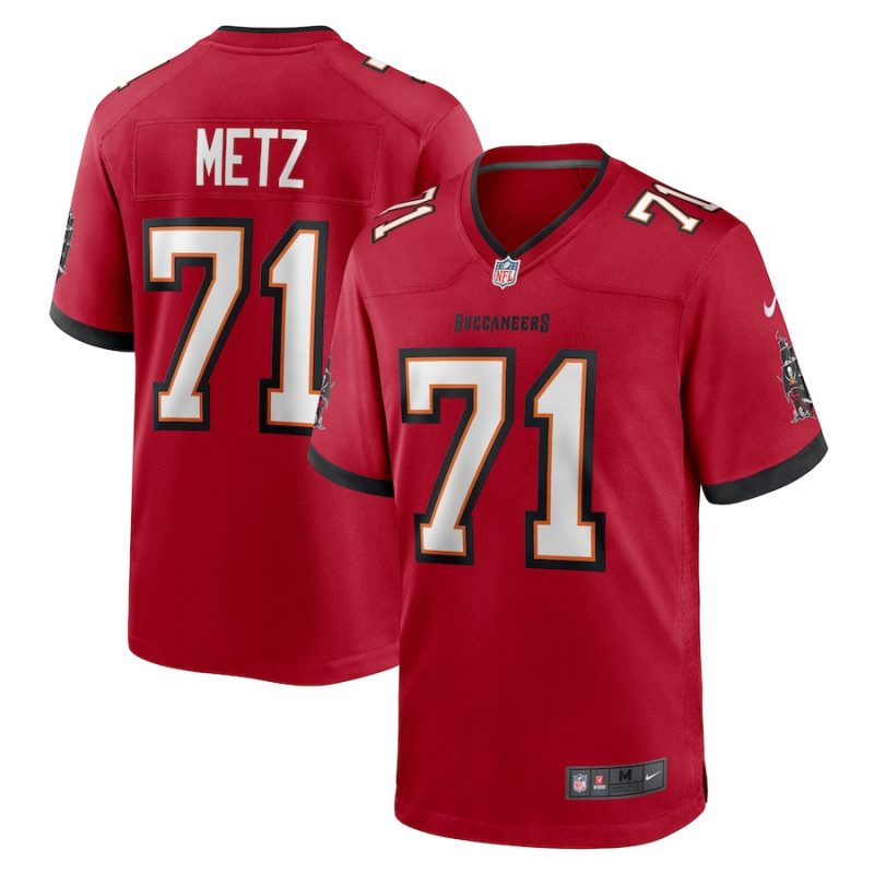 lorenz metz 71 tampa bay buccaneers game men jersey red