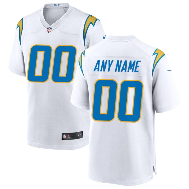 los angeles chargers custom game men jersey white