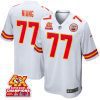 lucas niang 77 kansas city chiefs super bowl lviii champions 4x game men jersey white