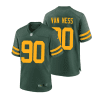 lukas van ness 90 green bay packers 50s classic men game jersey green gold