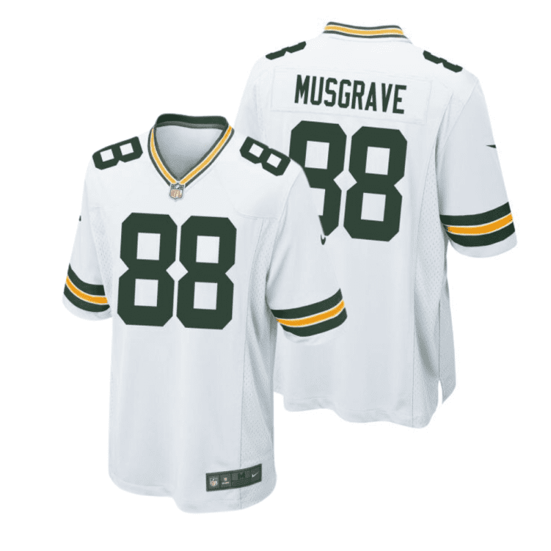 luke musgrave 88 green bay packers men away game jersey white