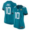 mac jones 10 jacksonville jaguars alternate game women jersey teal