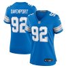 marcus davenport 92 detroit lions team game women jersey blue