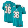 mark milton 36 miami dolphins women game jersey aqua