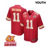 marquez valdes scantling 11 kansas city chiefs super bowl lviii champions 4x game youth jersey red